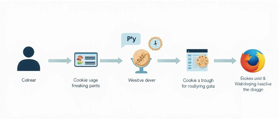 Diagramma che mostra il flusso di dati dei cookie tra utente, browser e server
