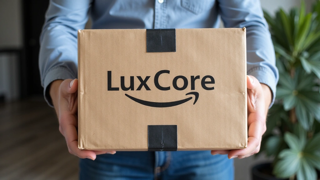 Un pacco LuxCore in consegna, simbolo di spedizione veloce e affidabile.